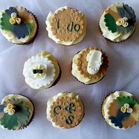 Camouflage/Army Bridal Shower Cupcakes