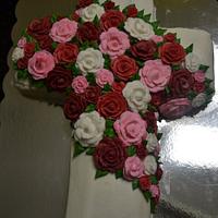 Confirmation rose cake 