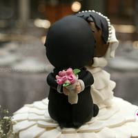 wedding cake with customized couple topper