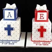 Twins Christening Cakes