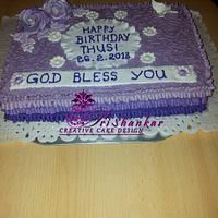 Violet Ruffles Birthday Cake 