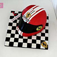Ferrari helmet cake