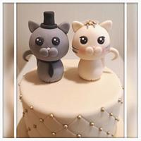 Cat lovers wedding cake