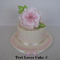 Ivory English Rose Cake