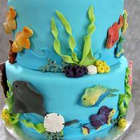 Ocean Themed Birthday Cake