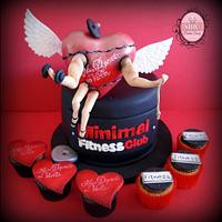 Minimal fitness club cake