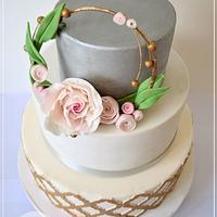 Boho chic minimalistic wedding cake