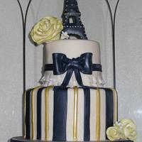 Paris themed Bridal shower cake