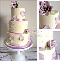 Lilac Rose Wedding Cake