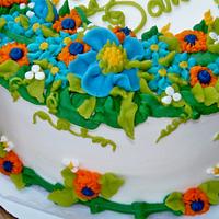 Masculine buttercream floral cake
