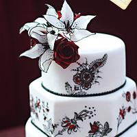 Cat in The Hat marries Jessica Rabbit - Wedding Cake