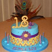 18th peacock cake