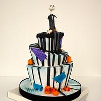 Topsy-Turvy Tim Burton cake for a 21st birthday