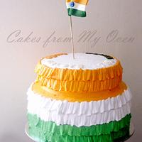 Ombre Tri Color Ruffle Cake for Indian Independence Day