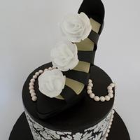 Black and White Sugar Shoe Cake