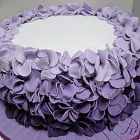 Purple ombre ruffle cake