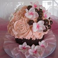 Frangipani and Chocolate Giant cupcake
