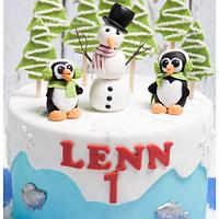 Winter cake for Lenn's 1 st birthday!