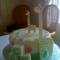 Giraffe shower cake