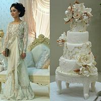 Indian dress inspired lace wedding cake xx