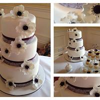 Beautiful Anemone Wedding Cake