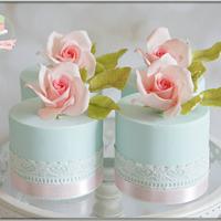 Wedding cake, mini cakes and cupcakes
