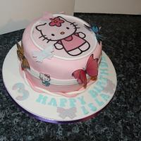 Hello Kitty Photo cake with butterflies 