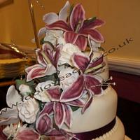 Lily and Rose Wedding Cake