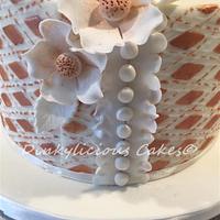 Rose gold and white 18th birthday cake