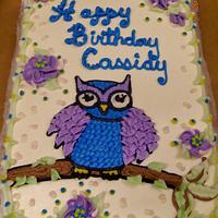 Buttercream owl cake 