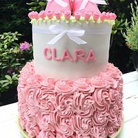 Baby Girl roses cake 