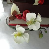 Engagement Cake with Roses and Orchids