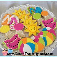 Summer Pool Party Cookies - Neon style!