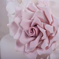 Cascasding Rose Wedding Cake