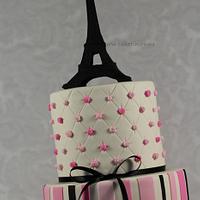 Paris Themed First Birthday cake