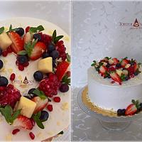 Drip cake & fruits heart