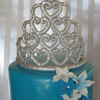 Teal Quincy Cake