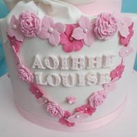 Aoibhe-Louise's pretty Christening cake