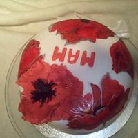 Hand Painted Poppy Cake