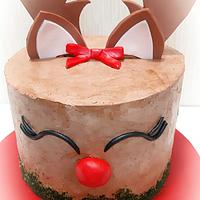 Red nose reindeer cake 