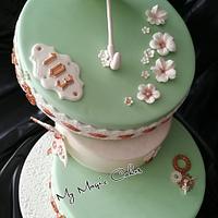 Mint steampunk birthday cake