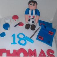 Cake for an 18 year old painter and decorator glasgow rangers fan!