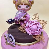 Kokeshi doll birthday cake