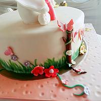 1st Birthday Cake_ Bunny and Garden Theme