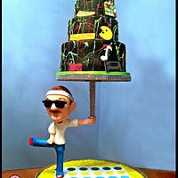 Structured 80's birthday cake