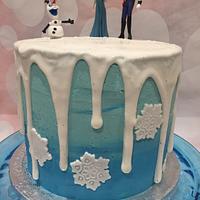Frozen theme drip cake