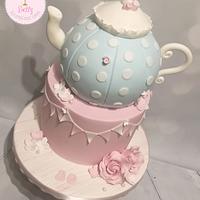 Vintage teapot and bunting 