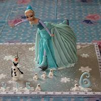 Frozen skating Elsa cake
