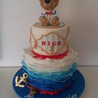 Teddy bear sailor cake 