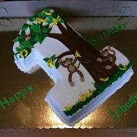 1st Birthday Monkey Themed Cake
